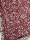 Banarasee Chiffon Bandhani Print Saree With Hand Work-Brown