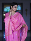 Banarasee Cotton Silk Salwar Kameez Fabric With Zari Jaal Design Dupatta Set-Pink
