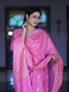 Banarasee Cotton Silk Salwar Kameez Fabric With Zari Jaal Design Dupatta Set-Pink