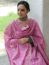 Banarasee Salwar Kameez Cotton Silk Resham Buti Woven Fabric-Pink