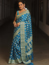 Banarasee Pure Chiffon Saree With Resham Zari Work-Blue