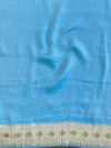 Banarasee Pure Chiffon Silk Saree With Resham Jaal-Powder Blue