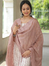 Banarasee Chanderi Cotton Resham Buti Salwar Kameez With Embroidered Dupatta-White &  Brown