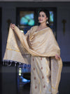 Banarasee Cotton Silk Salwar Kameez Fabric With Zari Jaal Design Dupatta Set-Beige