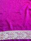Banarasee Handwoven Faux Georgette Saree With Silver Zari Design-Violet