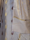 Banarasee Cotton Silk Salwar Kameez Fabric With Zari Jaal Design Dupatta Set-Beige