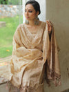 Banarasee Salwar Kameez Cotton Silk Resham Buti Woven Fabric-Beige