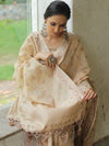 Banarasee Salwar Kameez Cotton Silk Resham Buti Woven Fabric-Beige