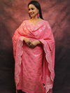 Banarasee Chanderi Cotton Salwar Kameez With Dupatta Set-Pink