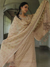 Banarasee Salwar Kameez Cotton Silk Resham Buti Woven Fabric-Beige