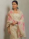 Banarasee Chanderi Silk Embroidery Buti Salwar Kameez Fabric With Digital Print Set-Yellow