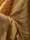 Banarasee Salwar Kameez Cotton Silk Resham Buti Woven Fabric-Yellow