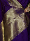 Banarasee Handwoven Semi Silk Saree With Zari Buti Design & Border-Violet