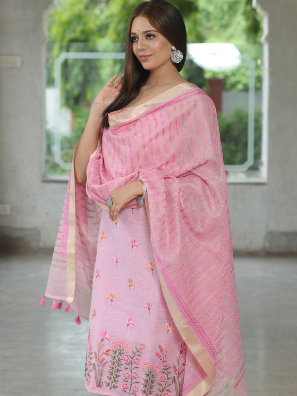 Banarasee Salwar Kameez Semi Silk Zari Jaal Work Fabric & Deep Green D