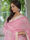 Banarasee Embroidered Linen Cotton Salwar Kameez With Dupatta-Pink