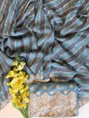 Banarasee Chiffon Leheriya Print Saree With Hand Work-Blue