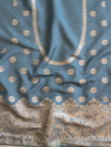 Banarasee Chiffon Leheriya Print Saree With Hand Work-Blue