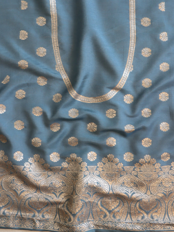 Banarasee Chiffon Leheriya Print Saree With Hand Work-Blue
