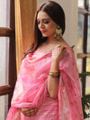Banarasee Chanderi Cotton Zari Buti Salwar Kameez Fabric With Hand-Painted Dupatta-Pink