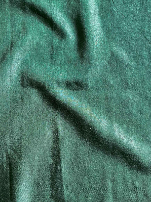 Bhagalpur Cotton Silk Ghichha Work Saree-Green