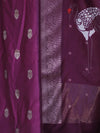Banarasee Semi-Silk Zari Work Salwar Kameez Fabric With Digital Printed Dupatta Set-Wine