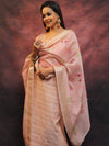 Banarasee Chanderi Cotton Resham Buti Salwar Kameez Fabric With Digital Print Dupatta-Peach