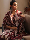 Banarasee Salwar Kameez Cotton Silk Resham Buti Woven Fabric-Wine