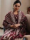 Banarasee Salwar Kameez Cotton Silk Resham Buti Woven Fabric-Wine