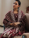 Banarasee Salwar Kameez Cotton Silk Resham Buti Woven Fabric-Wine