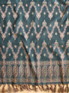 Banarasee Resham Zari Cotton Salwar Kameez Fabric With Dupatta Set-Green