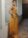 Bhagalpur Cotton Silk Ghichha Work Embroidered Saree-Yellow