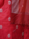 Banarasee Semi-Silk Zari Work Salwar Kameez Fabric With Digital Printed Dupatta Set-Red