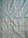 Banarasee Kota Doria Hand-Embroidered Salwar Kameez With Dupatta Set-Green
