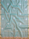 Banarasee Kota Doria Hand-Embroidered Salwar Kameez With Dupatta Set-Green