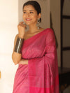 Bhagalpur Cotton Silk Ghichha Work Embroidered Saree-Pink