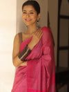 Bhagalpur Cotton Silk Ghichha Work Embroidered Saree-Pink