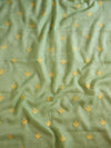 Banarasee Kota Doria Hand-Embroidered Salwar Kameez With Contrast Dupatta Set-Green & Yellow