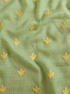 Banarasee Kota Doria Hand-Embroidered Salwar Kameez With Contrast Dupatta Set-Green & Yellow
