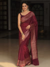 Banarasee Chiffon Saree With Antique Zari Work-Violet