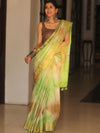 Bhagalpur Cotton Silk Ghichha Work Hand-Dyed Shibori Pattern Saree-Multicolor