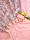 Banarasee Cotton Salwar Kameez Fabric With Printed Dupatta-Pink