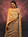 Pure Handloom Khadi Cotton Madhubani Print Salwar Kameez Dupatta Set-Beige