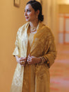 Banarasee Salwar Kameez Semi Katan Silk Fabric With Zari Work-Gold
