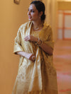 Banarasee Salwar Kameez Semi Katan Silk Fabric With Zari Work-Gold
