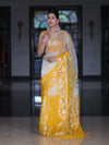 Banarasee Dual Color Organza Mix Saree With Zari Work-Yellow (Dual Tone)