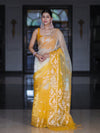 Banarasee Dual Color Organza Mix Saree With Zari Work-Yellow (Dual Tone)