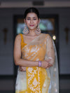 Banarasee Dual Color Organza Mix Saree With Zari Work-Yellow (Dual Tone)