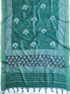 Handloom Block Printed Cotton Silk Salwar Kameez Dupatta Set-Green