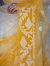 Banarasee Dual Color Organza Mix Saree With Zari Work-Yellow (Dual Tone)