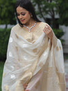 Banarasee Cotton Silk Sona Rupa Work Salwar Kameez Fabric & Dupatta-White